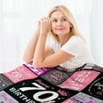 thumbnail image 6 of 70th Birthday Gifts for Women - 70th Birthday Decorations for Women - 70 Year Old Birthday Gifts - Happy 70th Birthday Gift Ideas for 70 Year Old Woman - 1955 Birthday Decoration Throw Blanket 60"x80", 6 of 6