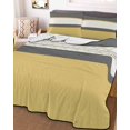 thumbnail image 3 of Quilts Full Size, Yellow Morocco Soft Comforter Bedding Set for Bed, Geometric Grey Stripes Modern Lightweight Quilted Bedspread with Pillow Cover(2 Pieces) for All Season, 78x90 Inch, 3 of 6