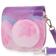 WOLVEN Protective Case Bag Purse Compatible with Fuji Instax Instant Mini 9 / Mini 8 / Mini 8+ Instant Camera Purple