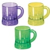 Club Pack of 24 Purple, Green and Golden-Yellow Mardi Gras "Mug Shot" Party Decorations 3 oz.