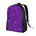 thumbnail image 2 of Cauagu Purple Glitter Print Backpacks,Travel Daypack Casual Laptop Backpack Bookbag Fits 15 Inch Computer for Men Women, 2 of 8