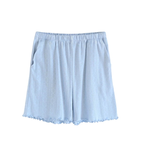 Pantalones de Cintura Elástica para las Mujeres de Moda Color Sólido de Lana Casual Casa Pantalones de Pijamas con Estampado Oso Altura de la Cintura