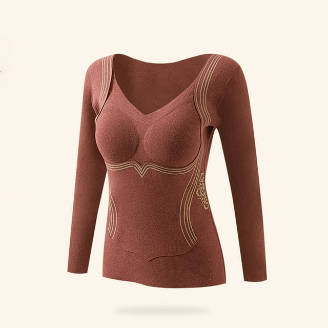 Ropa interior térmica para mujer, sin costuras, cálida y aterciopelada, gruesa, de lana polar.