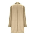 thumbnail image 5 of Uaswgudfs Women's Solid Color Long Wool Blend Coat, Mid-Length Trench Coat, Casual Long Sleeve Outerwear for Women Yellow 3XL, 5 of 9