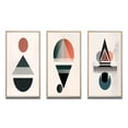 thumbnail image 2 of Designart "Visionary Retro Moon in Geometric Minimalism VI" Transitional Framed Wall Art Set Of 3 - Pink Abstract Transitional Frame Gallery Set For Office Decor, 2 of 6