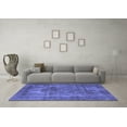 thumbnail image 3 of Ahgly Company Indoor Square Oriental Blue Industrial Area Rugs, 3' Square, 3 of 4