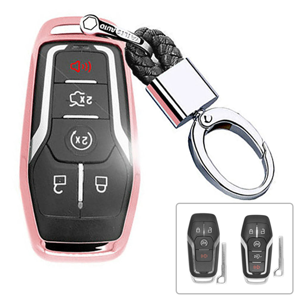 Leather Car Keys Fob Cover Case Bag Kit For Ford Lincoln MKZ MKC MKX Mustang 
