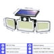 thumbnail image 4 of Luces de seguridad para exteriores con sensor de movimiento, 3 cabezales, energía solar, 280 LED, detección de movimiento, para garajes, patios, entradas, patios, IP65., 4 of 9