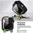 thumbnail image 5 of 2 in 1 Waterproof Case for Apple Watch Screen Protector 40mm Series 6/5/4/SE, 360 Protective Glass Face Cover Hard PC Bumper + Back Frame for iWatch 6 5 4 SE Accessories 40 mm, Black, 5 of 5