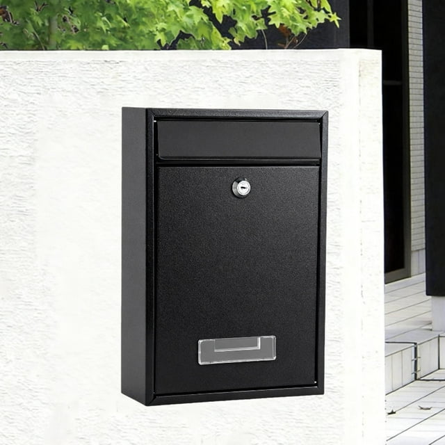Buzón con cerradura, portaperiódicos, decoración de hierro, regalos, buzón de pared de gran capacidad para puerta exterior de casa, patio exterior.