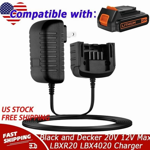 Charger Compatible with Black and Decker 20V 12V Max Lithium Battery LBXR20 LBX4020 LBX20