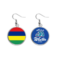 thumbnail image 1 of Mauricio bandera nacional África país Cuelgue la joyería del pendiente del hielo del invierno de la gota Unbranded M, 1 of 3