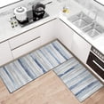 thumbnail image 2 of Modern Abstract Kitchen Mat Set of 2,Modern Farmhouse Kitchen Rugs and Mats Non Skid Washable,Blue Runner Rugs with Rubber Backing for Kitchen Decor and Accessories (17"x47"+17"x30"), 2 of 6