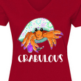 thumbnail image 4 of Inktastic Crabulous Cute Hermit Crab with Purple Nail Polish Women's V-Neck T-Shirt, 4 of 5