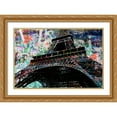thumbnail image 2 of Stephen Chambers 18x13 Gold Ornate Wood Framed With Double Matting Wall Art Titled - Graffiti Eiffel, 2 of 6
