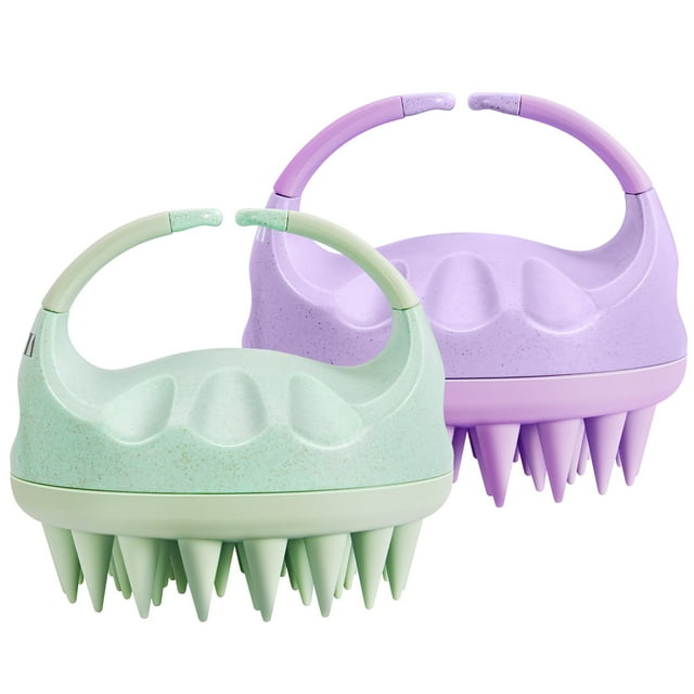 HEETA Masajeador del cuero cabelludo Crecimiento del cabello con cerdas de silicona suaves para eliminar la caspa y aliviar la picazón Cepillo de champú para el cuidado del cabello y relajar el cuero