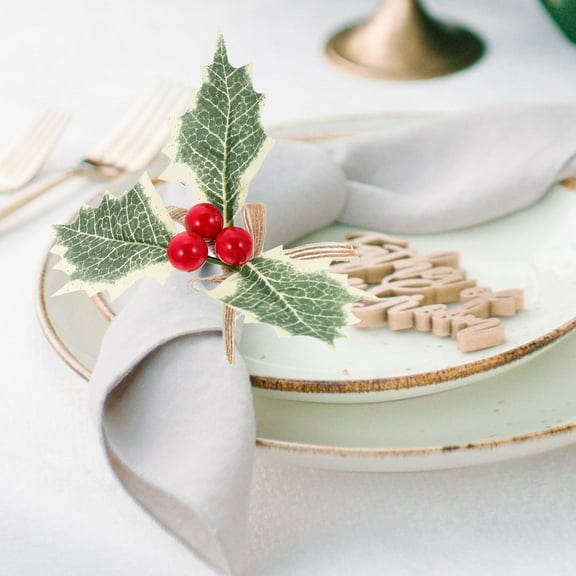 HOOWIFFY Red Christmas Napkin Set of 6, Silk Cloth and Foam Plastic Table Decor for Holiday Dining