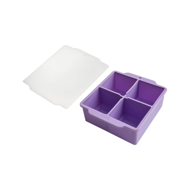 Moldes de silicona para hielo de 2 pulgadas, moldes de hielo grandes con tapas extraíbles, sin BPA, de fácil liberación y bandeja de hielo flexible apilable para whisky, cócteles