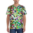 thumbnail image 4 of Haiem Hip Hop Hipster Baseball Jersey Button Down Shirts Sports Uniforms Men Women Jersey(Colorful Tie Dye Stained Glass,3X-Large), 4 of 9