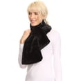 thumbnail image 4 of Sakkas Malen Long Rectangle Faux Fur Warm Soft Furry Wrap Around Loophole Scarf - Black - OS, 4 of 5