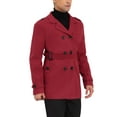 thumbnail image 4 of Lars Amadeus Men's Overcoat Double Breasted Notch Lapel Trench Coat with Belt, 4 of 6