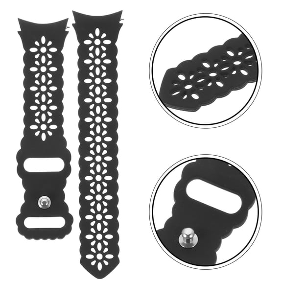 ETHZZLE Black Silicone Watch Band Replacement for Smartwatch, Comfortable and Elegant Strap