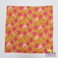 thumbnail image 2 of Tangerine Orange, Bubblegum Pink Indian Floral Hand Block Printed Pure Cotton Cloth Napkins, 9x9"- Cocktail Napkins, 20x20"- Dinner Napkins, 2 of 4