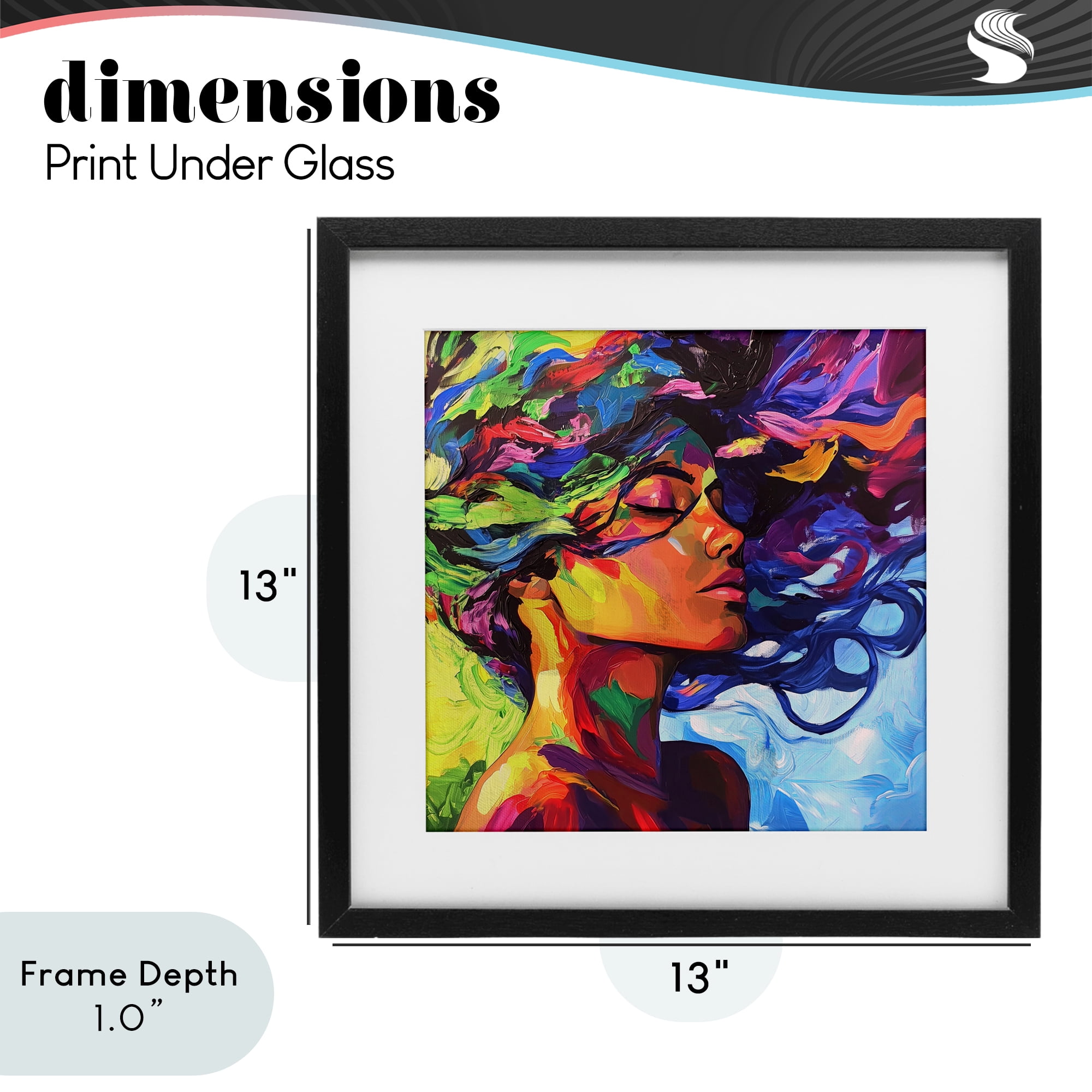 Stupell Industries Flowing Whirlwind Of Colors Black Framed Print Under Glass, design by Svetlana Aleynikova