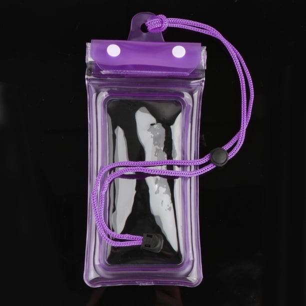Bolsa impermeable para teléfono móvil, funda impermeable para teléfono con pantalla táctil y cordón, bolsa seca para natación, surf, playa, Rafting, p Púrpura