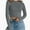 Gray, variant on Womens Long Sleeve T Shirts Basic Scoop Neck Crop Tops Casual Slim Fitted Clothes Thermal Tee