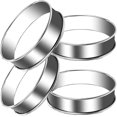 thumbnail image 1 of Círculos de pastel redondos, 4 piezas Molde de anillo de pastel redondo Cortadores de galletas de acero inoxidable Anillo de pastel expandible Molde de postre de mousse de fresa, 1 of 5