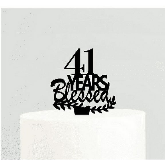 41st Birthday / Anniversary Blessed Years Cake Decoration Topper