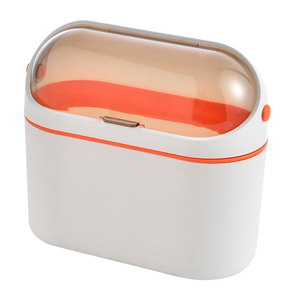 WRISTBIQUE Hanging Trash Can Orange Plastic Flip Lid for Home Kitchen Use