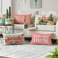 thumbnail image 5 of Set of 4 Tulip Pillow Covers 12x20 Spring Summer Pillow Covers Pink Floral Throw Pillow Covers Cushion Covers Lumbar Pillow Cases for Couch Sofa Patio Outdoor Home Decorations(12x20), 5 of 6