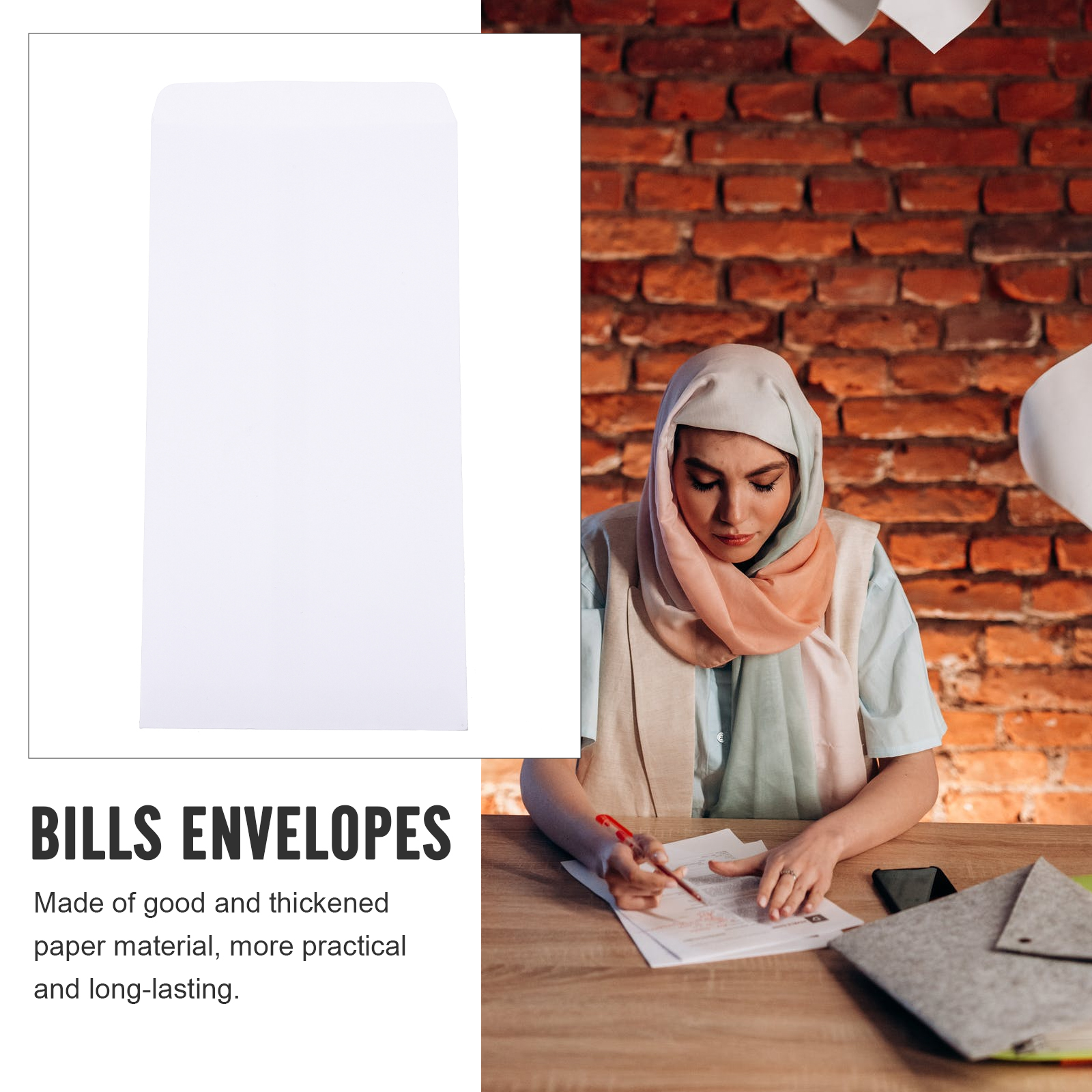 White Paper Bags 100 Pcs Biodegradable Money Storage Business Letter Envelopes Mail Sack Stationery Office
