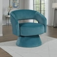 thumbnail image 6 of Lessa Swivel Accent Chair- Teal Blue- Round Base- Soft Foam Cushion, 6 of 6