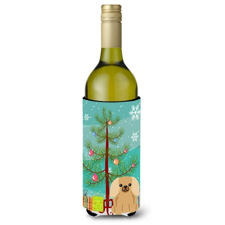 

Carolines Treasures BB4229LITERK Merry Christmas Tree Pekingnese Fawn Sable Wine Bottle Beverge Insulator Hugger Wine