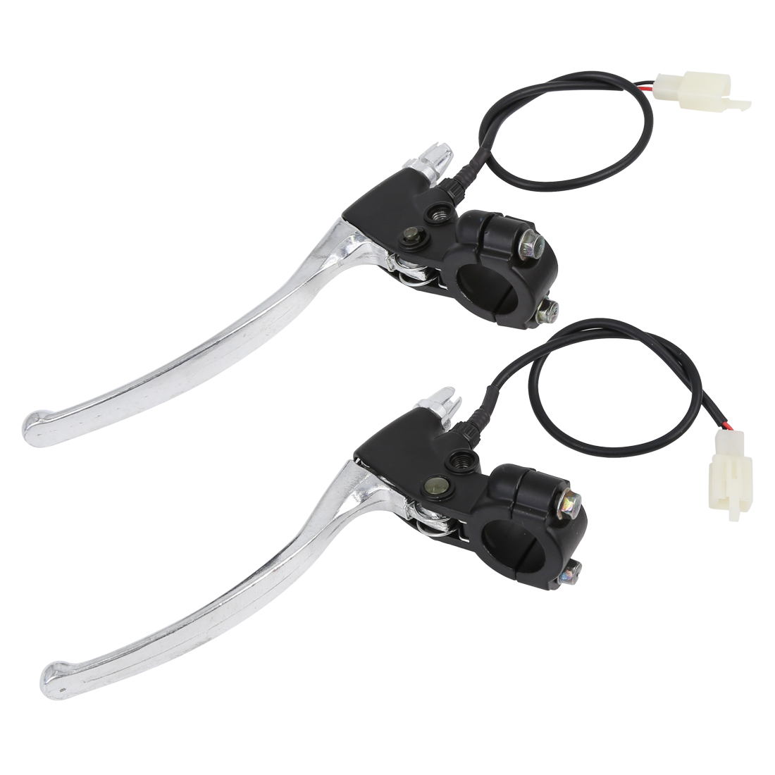 1 Pair of Aluminum Right Left Bicycle Brake Levers Silver Tone Black