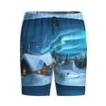 thumbnail image 4 of Easygdp Mountain Cottage In Snow Men's Short Pajama Pants, Sleep Shorts, Household Pants, Casual Pants with Pockets - XX-Large, 4 of 9