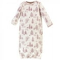 thumbnail image 3 of Touched by Nature Baby Organic Cotton Long-Sleeve Gowns 3pk, Winter Woodland, Preemie, 3 of 4