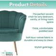 thumbnail image 3 of Critter Sitters Lotus Chair | 30" Circular Tufted Accent Chair | Faux Velvet with Gold Legs | Dark Green, 3 of 6