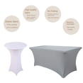 thumbnail image 4 of Ludlz Solid Color Close-fitted Elastic Tablecloth Breathable Thin Anti-stain Cocktail Party Table Cover Party Supplies, 4 of 8