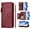 Dark red, variant on For Boost Summit5 Wallet Case,Senior PU Leather Zipper Card Slots Magnetic Clasp Shockproof Protective Cover