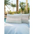 thumbnail image 4 of Outdoor Pillows Waterproof, Vintage Teal Grey Throw Pillows with Inserts Included, Farmhouse Barn Wooden Striped Indoor Outdoor Decorative Lumbar Pillow for Bed/Couch/Patio 12"x20", 2Pcs, 4 of 8