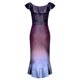 thumbnail image 5 of Vestido sexy hasta la rodilla con estampado de manga corta y hombros descubiertos para mujer Fridja  qw888, 5 of 6