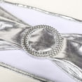 thumbnail image 3 of BalsaCircle 5 Silver Metallic Spandex Chair Sashes Silver Round Buckles Party Ceremony, 3 of 8