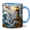 Accent Mug, variant on Lotusprint LLC Personalized Lighthouse Ocean 2D Print Flat Ceramic Mug, Coastal Wave Seagull Coffee Cup