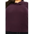 thumbnail image 5 of Women's Plus Size Short Sleeve Top with Puff Sleeves Lace Accent Round Neck, 5 of 5