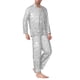 thumbnail image 2 of Balery Silver Glitter Pijama para Hombre de Dos Piezas con Manga Larga, Conjunto de Dormir y Descanso Suave con Bolsillos-Medium, 2 of 7