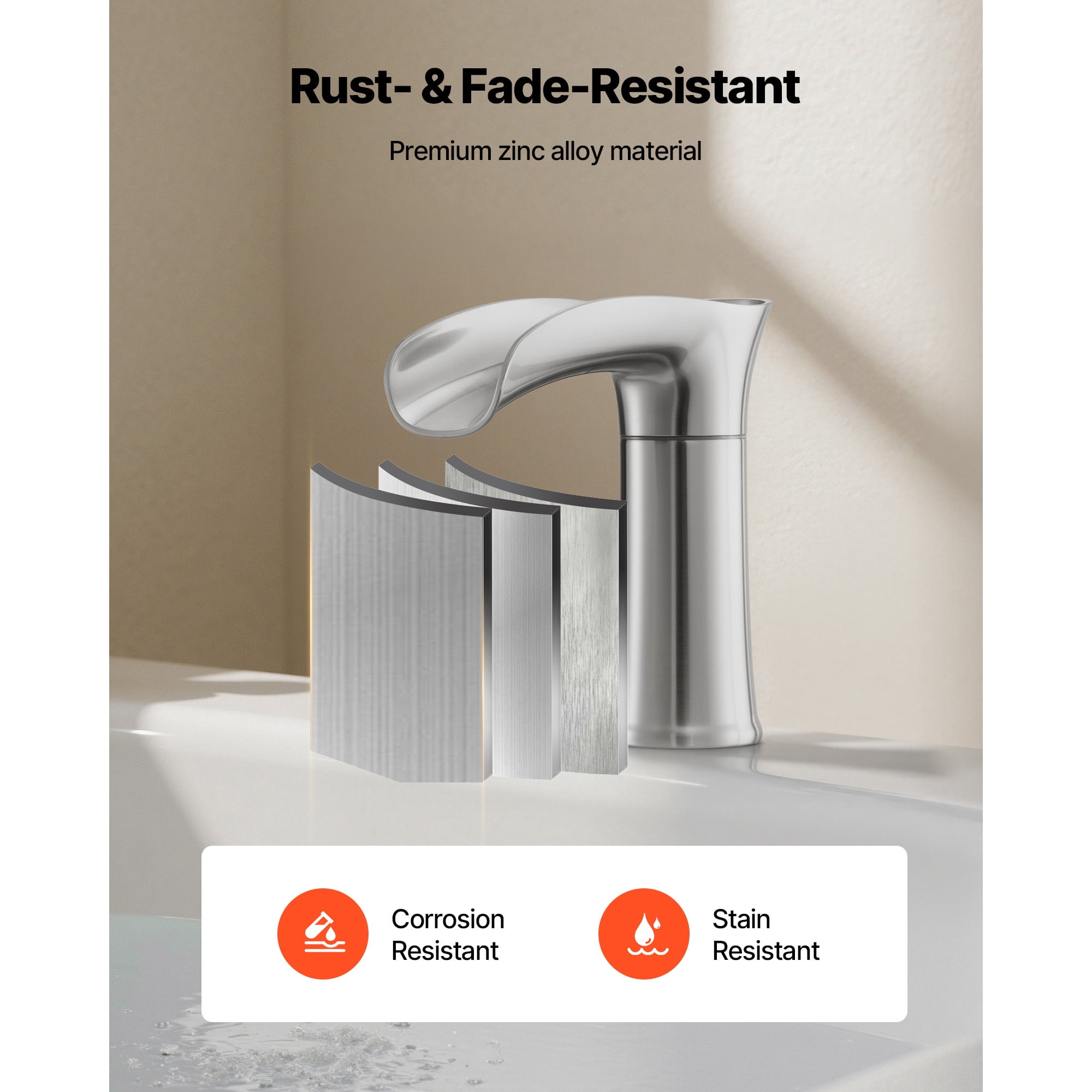 KFFKFF Roman Tub Faucet, 3-Hole Waterfall Bathtub Fixture, Zinc Alloy Bath Faucet Set with Dual Handles, Deck-Mounted Design for Washing Pets and Bathing, Silver Finish, Hot and Cold Water Adjustment